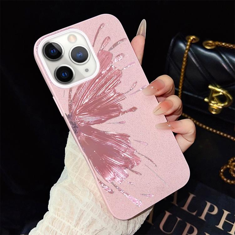 Custodia per telefono ibrida in PC e TPU con motivo a mezza farfalla e glitter IMD., For iPhone 11 Pro Max, For iPhone 11, For iPhone 11 Pro, For iPhone XS / X, For iPhone XR, For iPhone XS Max