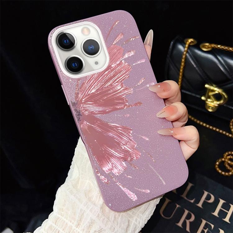 Custodia per telefono ibrida in PC e TPU con motivo a mezza farfalla e glitter IMD., For iPhone 11 Pro Max, For iPhone 11, For iPhone 11 Pro, For iPhone XS / X, For iPhone XR, For iPhone XS Max