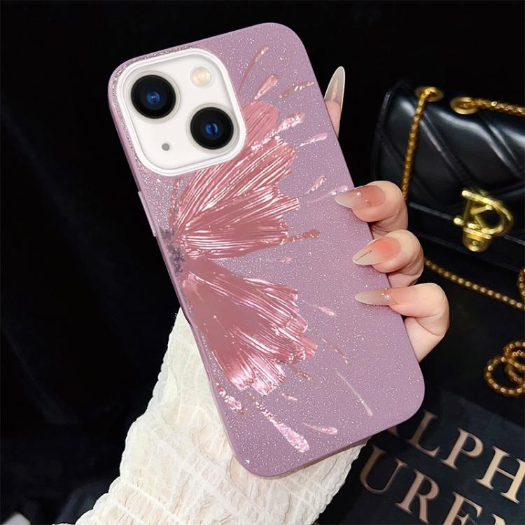 Custodia per telefono ibrida in PC e TPU con motivo a mezza farfalla e glitter IMD., For iPhone 15, For iPhone 14 Plus, For iPhone 14, For iPhone 14 Pro, For iPhone 14 Pro Max, For iPhone SE 2022 / SE 2020