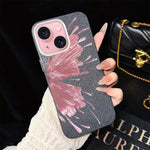 Custodia per telefono ibrida in PC e TPU con motivo a mezza farfalla e glitter IMD., For iPhone 16 Pro, For iPhone 16 Plus, For iPhone 16, For iPhone 15 Pro Max, For iPhone 15 Pro, For iPhone 15 Plus