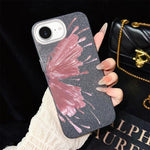 Custodia per telefono ibrida in PC e TPU con motivo a mezza farfalla e glitter IMD., For iPhone 17e / 16e, For iPhone 17 Pro Max, For iPhone 17 Pro, For iPhone 17, For iPhone Air, For iPhone 16 Pro Max