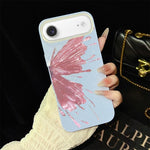 Custodia per telefono ibrida in PC e TPU con motivo a mezza farfalla e glitter IMD., For iPhone 17e / 16e, For iPhone 17 Pro Max, For iPhone 17 Pro, For iPhone 17, For iPhone Air, For iPhone 16 Pro Max