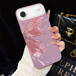 Custodia per telefono ibrida in PC e TPU con motivo a mezza farfalla e glitter IMD., For iPhone 17e / 16e, For iPhone 17 Pro Max, For iPhone 17 Pro, For iPhone 17, For iPhone Air, For iPhone 16 Pro Max
