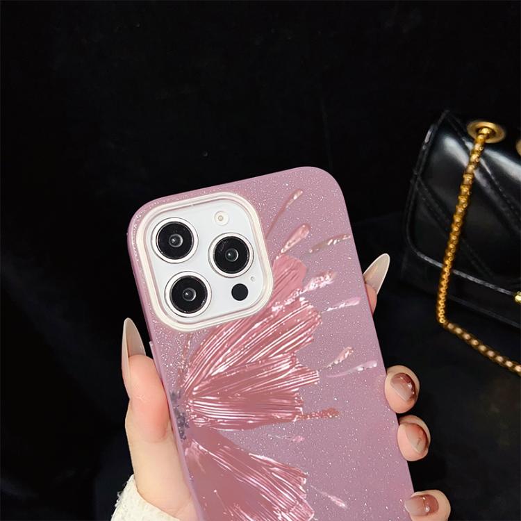 Custodia per telefono ibrida in PC e TPU con motivo a mezza farfalla e glitter IMD., For iPhone 15, For iPhone 14 Plus, For iPhone 14, For iPhone 14 Pro, For iPhone 14 Pro Max, For iPhone SE 2022 / SE 2020