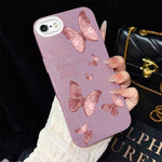 Custodia per telefono ibrida in PC e TPU con motivo farfalle da sogno e glitter IMD., For iPhone 8 Plus / 7 Plus, For iPhone 6 Plus / 6s Plus, For iPhone 6 / 6s