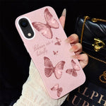 Custodia per telefono ibrida in PC e TPU con motivo farfalle da sogno e glitter IMD., For iPhone 11 Pro Max, For iPhone 11, For iPhone 11 Pro, For iPhone XS / X, For iPhone XR, For iPhone XS Max