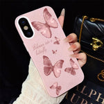 Custodia per telefono ibrida in PC e TPU con motivo farfalle da sogno e glitter IMD., For iPhone 11 Pro Max, For iPhone 11, For iPhone 11 Pro, For iPhone XS / X, For iPhone XR, For iPhone XS Max