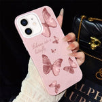 Custodia per telefono ibrida in PC e TPU con motivo farfalle da sogno e glitter IMD., For iPhone 13 Pro Max, For iPhone 13 Pro, For iPhone 13, For iPhone 12, For iPhone 12 Pro Max, For iPhone 12 Pro