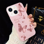 Custodia per telefono ibrida in PC e TPU con motivo farfalle da sogno e glitter IMD., For iPhone 15, For iPhone 14 Plus, For iPhone 14, For iPhone 14 Pro, For iPhone 14 Pro Max, For iPhone SE 2022 / SE 2020