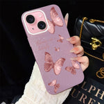 Custodia per telefono ibrida in PC e TPU con motivo farfalle da sogno e glitter IMD., For iPhone 16 Pro, For iPhone 16 Plus, For iPhone 16, For iPhone 15 Pro Max, For iPhone 15 Pro, For iPhone 15 Plus