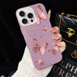 Custodia per telefono ibrida in PC e TPU con motivo farfalle da sogno e glitter IMD., For iPhone 16 Pro, For iPhone 16 Plus, For iPhone 16, For iPhone 15 Pro Max, For iPhone 15 Pro, For iPhone 15 Plus