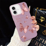 Custodia per telefono ibrida in PC e TPU con motivo farfalle da sogno e glitter IMD., For iPhone 16 Pro, For iPhone 16 Plus, For iPhone 16, For iPhone 15 Pro Max, For iPhone 15 Pro, For iPhone 15 Plus