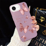 Custodia per telefono ibrida in PC e TPU con motivo farfalle da sogno e glitter IMD., For iPhone 17e / 16e, For iPhone 17 Pro Max, For iPhone 17 Pro, For iPhone 17, For iPhone Air, For iPhone 16 Pro Max