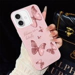 Custodia per telefono ibrida in PC e TPU con motivo farfalle da sogno e glitter IMD., For iPhone 17e / 16e, For iPhone 17 Pro Max, For iPhone 17 Pro, For iPhone 17, For iPhone Air, For iPhone 16 Pro Max