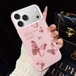 Custodia per telefono ibrida in PC e TPU con motivo farfalle da sogno e glitter IMD., For iPhone 17e / 16e, For iPhone 17 Pro Max, For iPhone 17 Pro, For iPhone 17, For iPhone Air, For iPhone 16 Pro Max