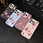 Custodia per telefono ibrida in PC e TPU con motivo farfalle da sogno e glitter IMD., For iPhone 16 Pro, For iPhone 16 Plus, For iPhone 16, For iPhone 15 Pro Max, For iPhone 15 Pro, For iPhone 15 Plus