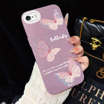 Custodia per telefono ibrida in PC e TPU con motivo a farfalle sfumate e glitter IMD., For iPhone 8 Plus / 7 Plus, For iPhone 6 Plus / 6s Plus, For iPhone 6 / 6s