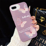 Custodia per telefono ibrida in PC e TPU con motivo a farfalle sfumate e glitter IMD., For iPhone 8 Plus / 7 Plus, For iPhone 6 Plus / 6s Plus, For iPhone 6 / 6s