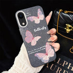 Custodia per telefono ibrida in PC e TPU con motivo a farfalle sfumate e glitter IMD., For iPhone 11 Pro Max, For iPhone 11, For iPhone 11 Pro, For iPhone XS / X, For iPhone XR, For iPhone XS Max