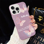 Custodia per telefono ibrida in PC e TPU con motivo a farfalle sfumate e glitter IMD., For iPhone 16 Pro, For iPhone 16 Plus, For iPhone 16, For iPhone 15 Pro Max, For iPhone 15 Pro, For iPhone 15 Plus