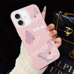Custodia per telefono ibrida in PC e TPU con motivo a farfalle sfumate e glitter IMD., For iPhone 16 Pro, For iPhone 16 Plus, For iPhone 16, For iPhone 15 Pro Max, For iPhone 15 Pro, For iPhone 15 Plus