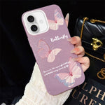 Custodia per telefono ibrida in PC e TPU con motivo a farfalle sfumate e glitter IMD., For iPhone 16 Pro, For iPhone 16 Plus, For iPhone 16, For iPhone 15 Pro Max, For iPhone 15 Pro, For iPhone 15 Plus