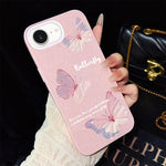 Custodia per telefono ibrida in PC e TPU con motivo a farfalle sfumate e glitter IMD., For iPhone 17e / 16e, For iPhone 17 Pro Max, For iPhone 17 Pro, For iPhone 17, For iPhone Air, For iPhone 16 Pro Max