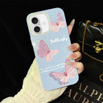 Custodia per telefono ibrida in PC e TPU con motivo a farfalle sfumate e glitter IMD., For iPhone 17e / 16e, For iPhone 17 Pro Max, For iPhone 17 Pro, For iPhone 17, For iPhone Air, For iPhone 16 Pro Max