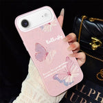 Custodia per telefono ibrida in PC e TPU con motivo a farfalle sfumate e glitter IMD., For iPhone 17e / 16e, For iPhone 17 Pro Max, For iPhone 17 Pro, For iPhone 17, For iPhone Air, For iPhone 16 Pro Max