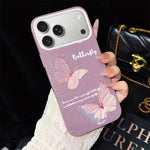 Custodia per telefono ibrida in PC e TPU con motivo a farfalle sfumate e glitter IMD., For iPhone 17e / 16e, For iPhone 17 Pro Max, For iPhone 17 Pro, For iPhone 17, For iPhone Air, For iPhone 16 Pro Max