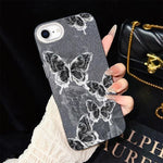 Custodia per telefono ibrida in PC e TPU con motivo a farfalle e glitter IMD, For iPhone 15, For iPhone 14 Plus, For iPhone 14, For iPhone 14 Pro, For iPhone 14 Pro Max, For iPhone SE 2022 / SE 2020