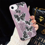 Custodia per telefono ibrida in PC e TPU con motivo a farfalle e glitter IMD, For iPhone 15, For iPhone 14 Plus, For iPhone 14, For iPhone 14 Pro, For iPhone 14 Pro Max, For iPhone SE 2022 / SE 2020