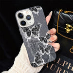 Custodia per telefono ibrida in PC e TPU con motivo a farfalle e glitter IMD, For iPhone 11 Pro Max, For iPhone 11, For iPhone 11 Pro, For iPhone XS / X, For iPhone XR, For iPhone XS Max