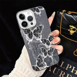 Custodia per telefono ibrida in PC e TPU con motivo a farfalle e glitter IMD, For iPhone 15, For iPhone 14 Plus, For iPhone 14, For iPhone 14 Pro, For iPhone 14 Pro Max, For iPhone SE 2022 / SE 2020