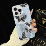 Custodia per telefono ibrida in PC e TPU con motivo a farfalle e glitter IMD, For iPhone 16 Pro, For iPhone 16 Plus, For iPhone 16, For iPhone 15 Pro Max, For iPhone 15 Pro, For iPhone 15 Plus