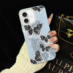 Custodia per telefono ibrida in PC e TPU con motivo a farfalle e glitter IMD, For iPhone 16 Pro, For iPhone 16 Plus, For iPhone 16, For iPhone 15 Pro Max, For iPhone 15 Pro, For iPhone 15 Plus
