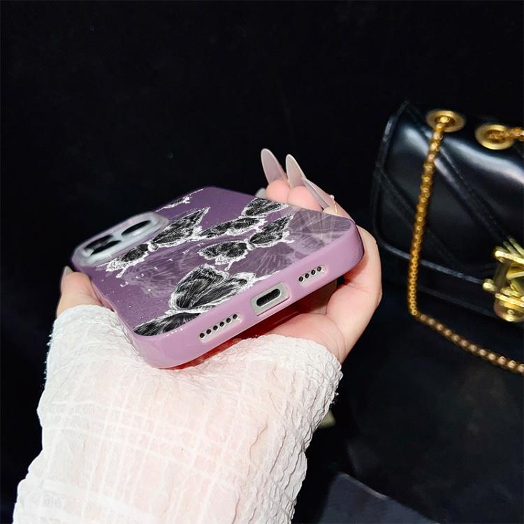 Custodia per telefono ibrida in PC e TPU con motivo a farfalle e glitter IMD, For iPhone 13 Pro Max, For iPhone 13 Pro, For iPhone 13, For iPhone 12, For iPhone 12 Pro Max, For iPhone 12 Pro