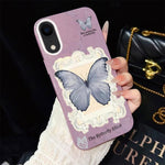 Custodia per telefono ibrida in PC e TPU con glitter e motivo a farfalla blu IMD, For iPhone 11 Pro Max, For iPhone 11, For iPhone 11 Pro, For iPhone XS / X, For iPhone XR, For iPhone XS Max