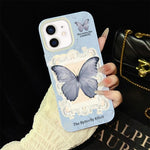 Custodia per telefono ibrida in PC e TPU con glitter e motivo a farfalla blu IMD, For iPhone 11 Pro Max, For iPhone 11, For iPhone 11 Pro, For iPhone XS / X, For iPhone XR, For iPhone XS Max