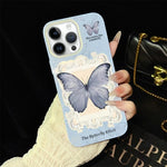 Custodia per telefono ibrida in PC e TPU con glitter e motivo a farfalla blu IMD, For iPhone 15, For iPhone 14 Plus, For iPhone 14, For iPhone 14 Pro, For iPhone 14 Pro Max, For iPhone SE 2022 / SE 2020