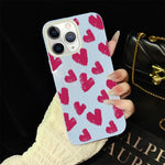 Custodia per telefono ibrida in PC e TPU con motivo a cuori rosso rosa e glitter IMD, For iPhone 11 Pro Max, For iPhone 11, For iPhone 11 Pro, For iPhone XS / X, For iPhone XR, For iPhone XS Max