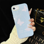 Custodia per telefono ibrida in PC e TPU con motivo a farfalle bianche e glitter IMD., For iPhone 8 Plus / 7 Plus, For iPhone 6 Plus / 6s Plus, For iPhone 6 / 6s