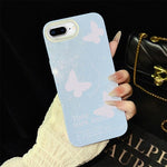 Custodia per telefono ibrida in PC e TPU con motivo a farfalle bianche e glitter IMD., For iPhone 8 Plus / 7 Plus, For iPhone 6 Plus / 6s Plus, For iPhone 6 / 6s