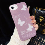 Custodia per telefono ibrida in PC e TPU con motivo a farfalle bianche e glitter IMD., For iPhone 15, For iPhone 14 Plus, For iPhone 14, For iPhone 14 Pro, For iPhone 14 Pro Max, For iPhone SE 2022 / SE 2020
