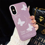 Custodia per telefono ibrida in PC e TPU con motivo a farfalle bianche e glitter IMD., For iPhone 11 Pro Max, For iPhone 11, For iPhone 11 Pro, For iPhone XS / X, For iPhone XR, For iPhone XS Max