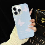 Custodia per telefono ibrida in PC e TPU con motivo a farfalle bianche e glitter IMD., For iPhone 13 Pro Max, For iPhone 13 Pro, For iPhone 13, For iPhone 12, For iPhone 12 Pro Max, For iPhone 12 Pro
