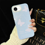 Custodia per telefono ibrida in PC e TPU con motivo a farfalle bianche e glitter IMD., For iPhone 17e / 16e, For iPhone 17 Pro Max, For iPhone 17 Pro, For iPhone 17, For iPhone Air, For iPhone 16 Pro Max