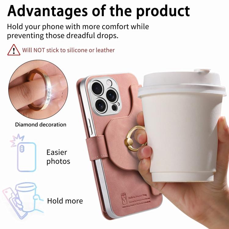 Portafoglio con cerniera, anello con bordo argentato e foro di precisione, blocco RFID, custodia magnetica in pelle vegana per telefono., For iPhone 13 Pro Max, For iPhone 13 Pro, For iPhone 13