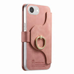 Portafoglio con cerniera, anello con bordo argentato e foro di precisione, blocco RFID, custodia magnetica in pelle vegana per telefono., For iPhone 17e / 16e, For iPhone 16 Pro Max, For iPhone 16 Pro