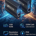ET1815KVM Extender HDMI da 150 m 1080P 60Hz con porta Cat6 / RJ45 / KVM, US Plug, EU Plug, AU Plug, UK Plug